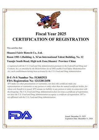 FDA Registration Certificate